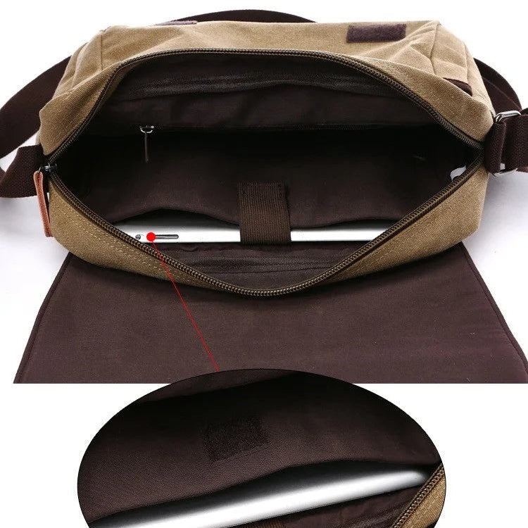 Vintage Canvas Messenger Satchel
