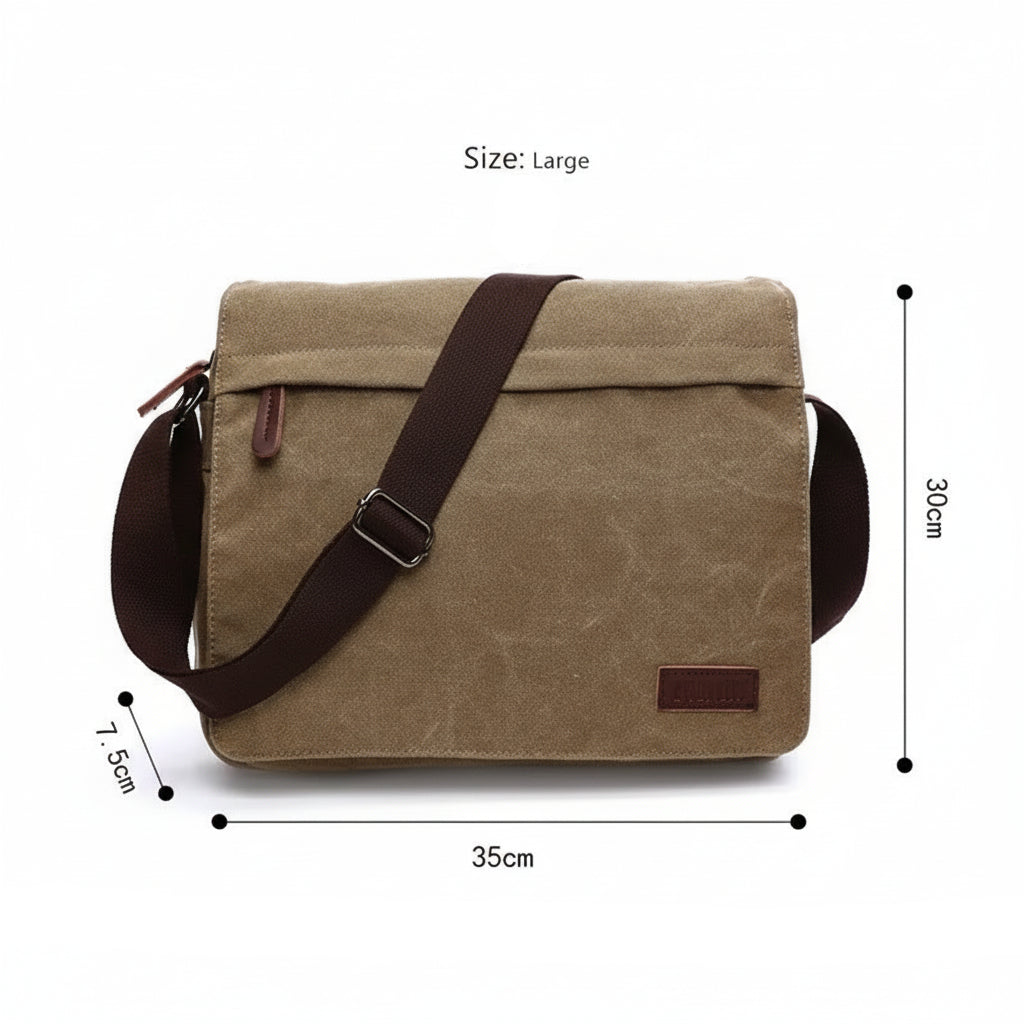 Vintage Canvas Messenger Satchel